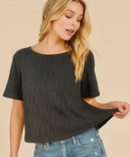 Black Soft Textured Tee