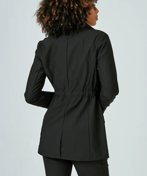 Infinity Cinch Waist Blazer Black - Premium jackets from 7Diamonds - Just $97! Shop now at Mary Walter