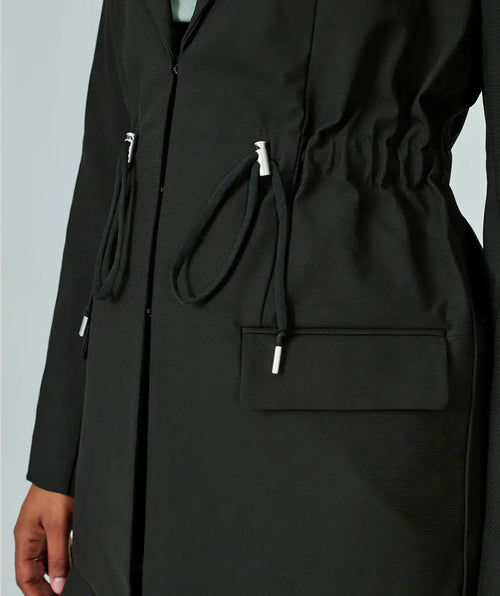 Infinity Cinch Waist Blazer Black - Premium jackets from 7Diamonds - Just $97! Shop now at Mary Walter