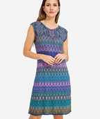 Knit jacquard ornament dress