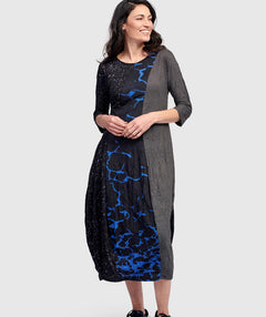 Alembika Crinkle Jersey Stripe Mix Dress