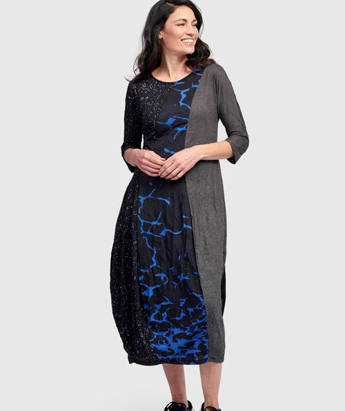 Alembika Crinkle Jersey Stripe Mix Dress