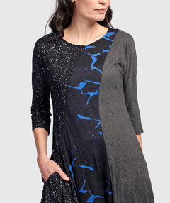 Alembika Crinkle Jersey Stripe Mix Dress