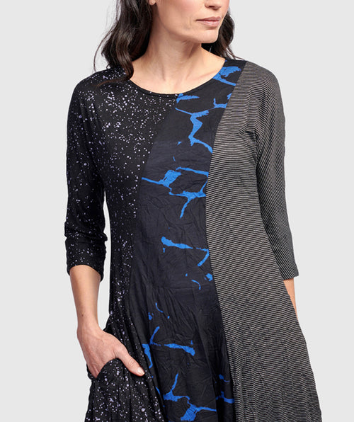 Alembika Crinkle Jersey Stripe Mix Dress