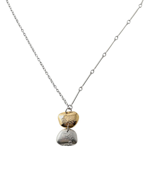 Anne-Marie Chagnon Two Tone Nugget Necklace
