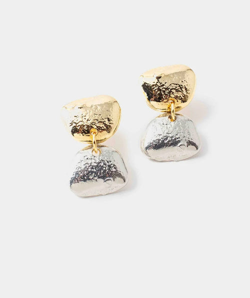 Anne-Marie Chagnon Textured Nugget Two Tone Earring