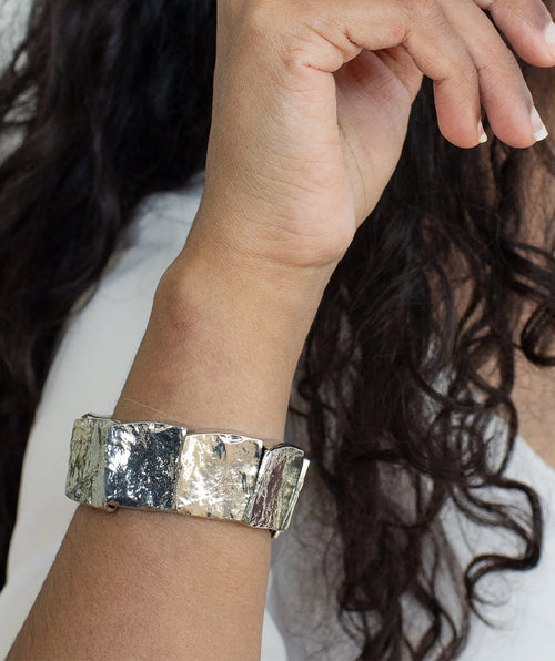 Anne-Marie Chagnon Lennox Hammered Pewter Bracelet