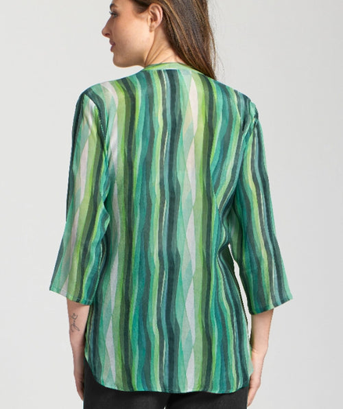 APNY Green Wave Stripe Shirt