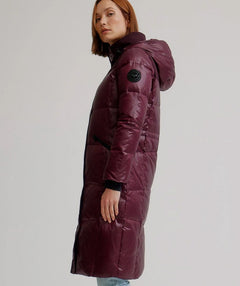 Long puffer coat merlot