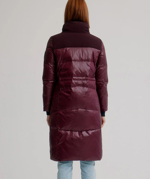 Long puffer coat merlot