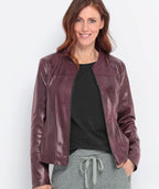 Bianca Distressed Faux Leather Jacket Mulberry