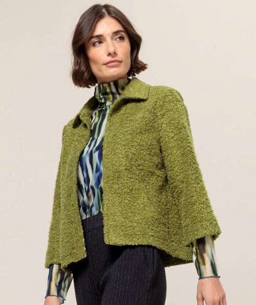 Bianca Boucle Open Jacket Moss size 42
