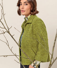 Bianca Boucle Open Jacket Moss size 42