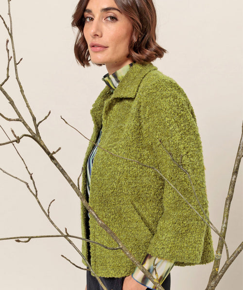 Bianca Boucle Open Jacket Moss size 42