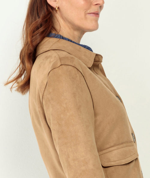 Bianca Faux Suede Boxy Jacket Toffee