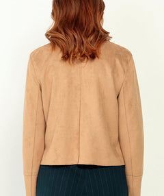 Bianca Faux Suede Boxy Jacket Toffee