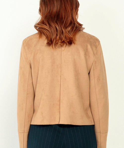 Bianca Faux Suede Boxy Jacket Toffee