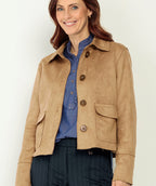 Bianca Faux Suede Boxy Jacket Toffee