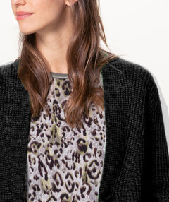Animal Print Tee Green/Grey - Premium tops from Bianca - Just $120! Shop now at Mary Walter