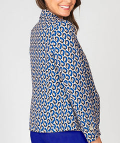 Zola Printed Blazer Cobalt Mix