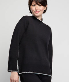 Bylyse Contrast Stitch Pullover White XL