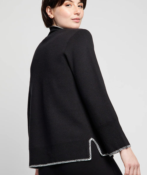 Bylyse Contrast Stitch Pullover White XL