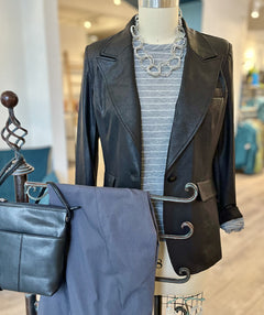 Clara Sunwoo Liquid Leather Blazer Black