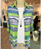 David Cline Crinkle Shirt Lime Wave