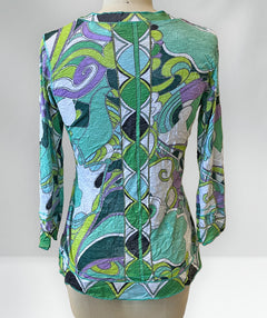 Crinkle crew neck top mint - Premium tops from David Cline - Just $110! Shop now at Mary Walter