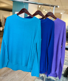 Elliott Lauren Waffle Stitch Relaxed Pullover