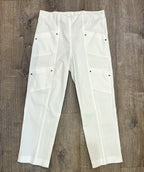 Elliott Lauren Angled Crop Cargo Pant White