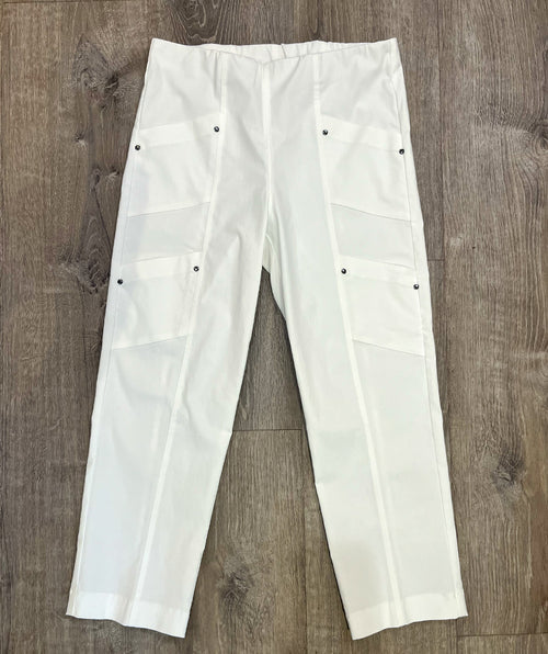 Elliott Lauren Angled Crop Cargo Pant White