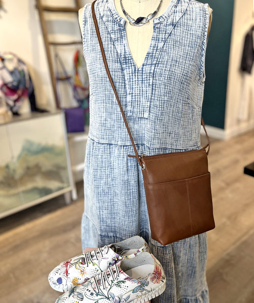 Chambray Gauze Tiered Long Dress - Premium dresses from Elliott Lauren - Just $174! Shop now at Mary Walter