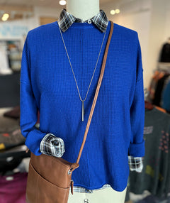 Elliott Lauren Waffle Stitch Relaxed Pullover