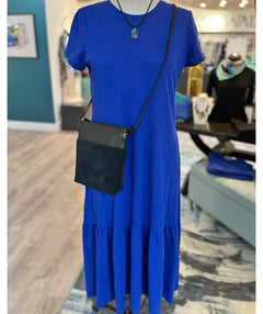 Elliott Lauren Ruffle Hem Tee Dress Royal