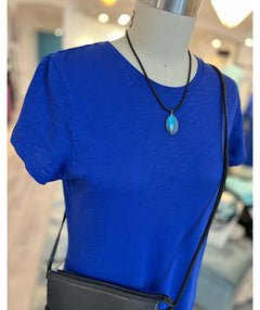 Elliott Lauren Ruffle Hem Tee Dress Royal