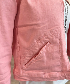 Zip Front Jean Jacket - Premium jackets from Elliott Lauren - Just $240! Shop now at Mary Walter