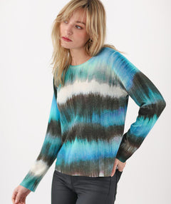 Estheme Blue Dreamscape Cashmere Pullover