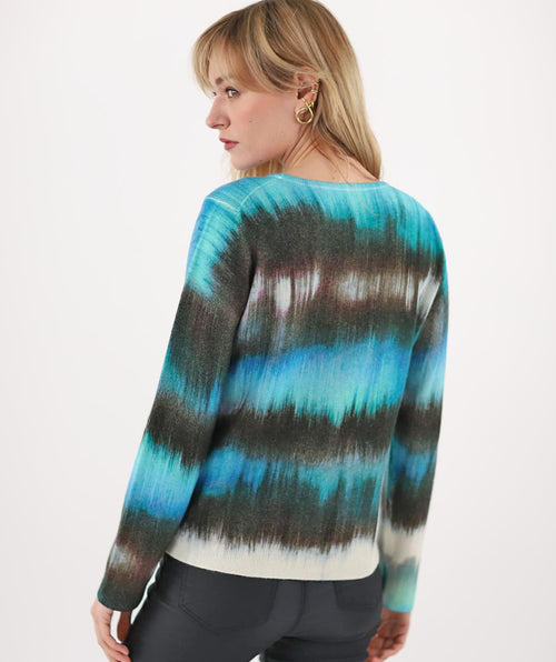 Estheme Blue Dreamscape Cashmere Pullover