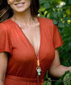 Fun cluster charm long necklace mint - Premium necklaces from Mary Walter - Just $35! Shop now at Mary Walter