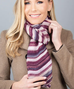 Lightweight stripes scarf - Premium scarves from Mary Walter - Just $30! Shop now at Mary Walter