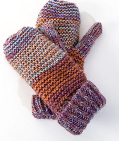 Melange knit mittens