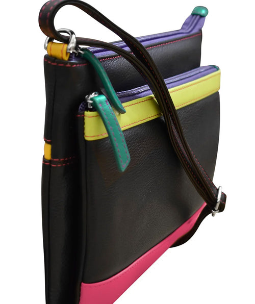 Double zip crossbody bag brights