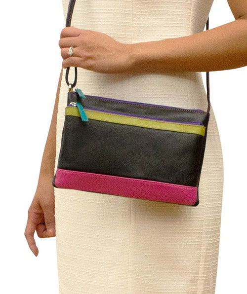 Double zip crossbody bag brights - Premium Bags from ILI - Just $110! Shop now at Mary Walter