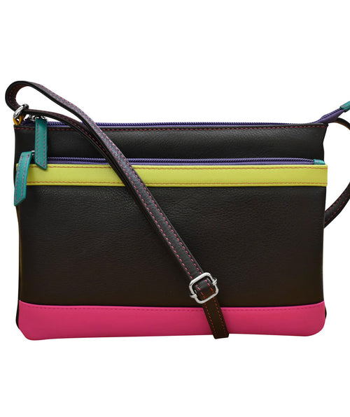 Double zip crossbody bag brights