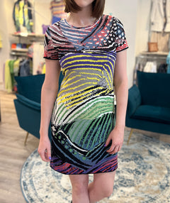 Wave jacquard knit dress - Premium dresses from ivko - Just $284! Shop now at Mary Walter