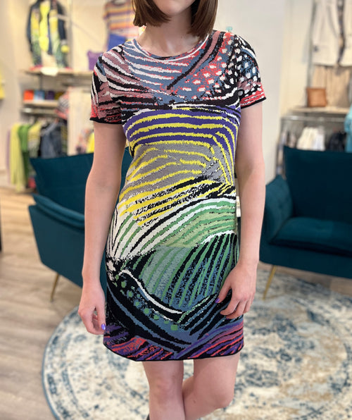 Wave jacquard knit dress - Premium dresses from ivko - Just $284! Shop now at Mary Walter