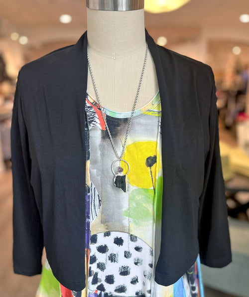 Jersey Bolero Cardigan, Black or White