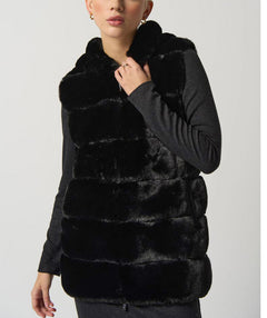 Reversible Faux Fur Vest - Premium jackets from Joseph Ribkoff - Just $149! Shop now at Mary Walter