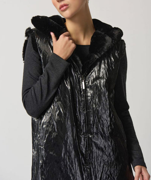 Reversible Faux Fur Vest - Premium jackets from Joseph Ribkoff - Just $149! Shop now at Mary Walter